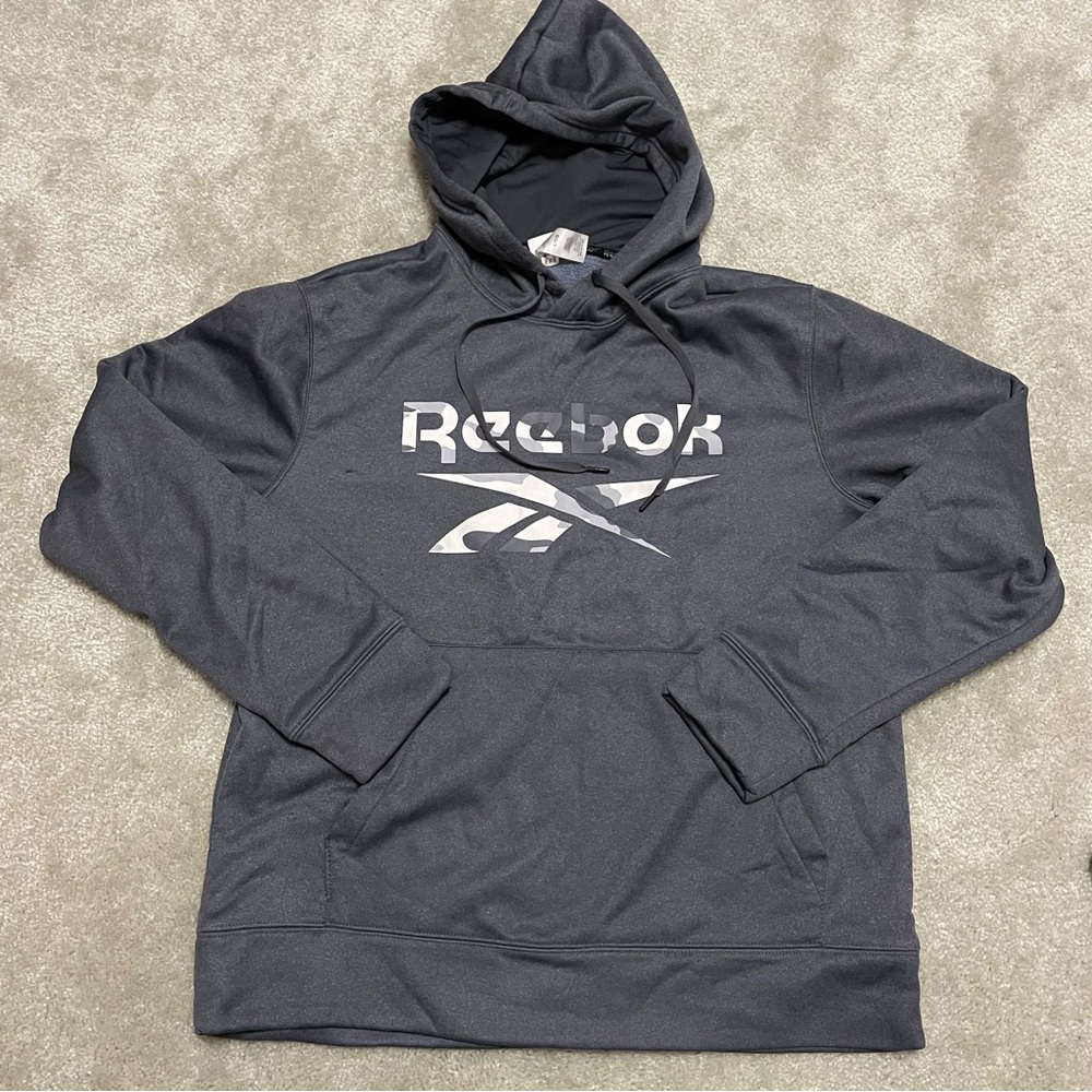 Reebok Logo Hoodie Jacket - Gray - Size Men’s Large